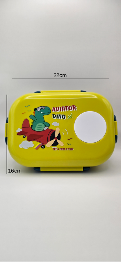 Lunchbox Kinder – Auslaufsicher, BPA-frei mit Besteck & Extra-Behälter | Dino oder Einhorn Motiv