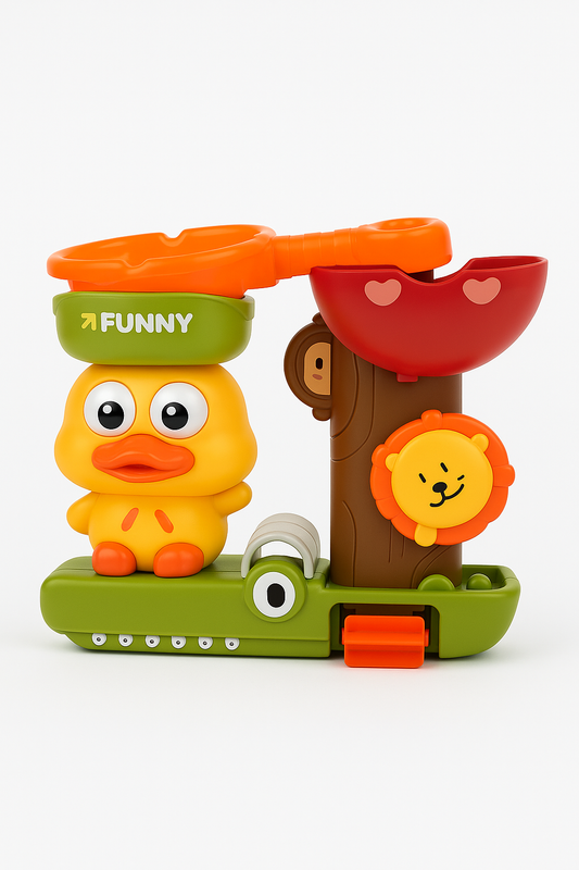 Wasserspielzeug für Kinder – Mit Enten & Krokodil Motiv, Saugnäpfen & Kelle | ABS Kunststoff