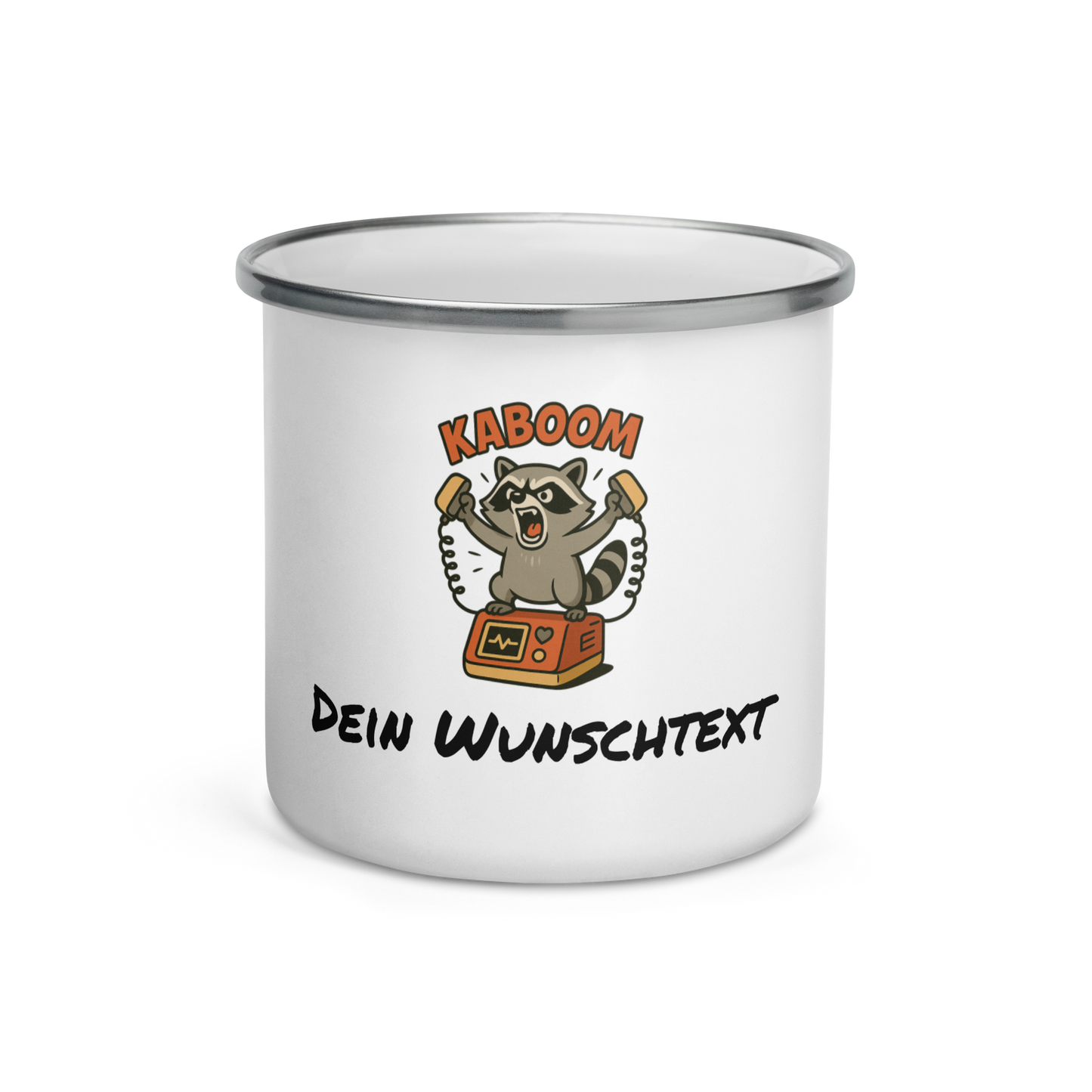 Kaboom Emaille-Tasse – Robuster Becher für Rettungsdienst, Pflege & Ärzte