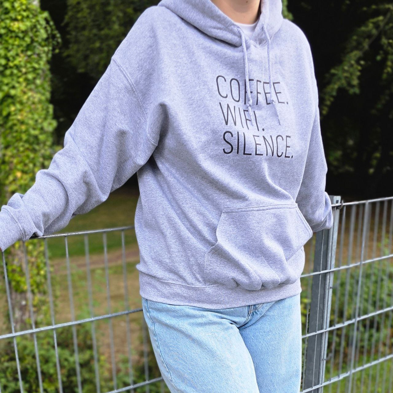 Hoodie – Wifi. Coffee. Silence. | Cotton Heritage M2580