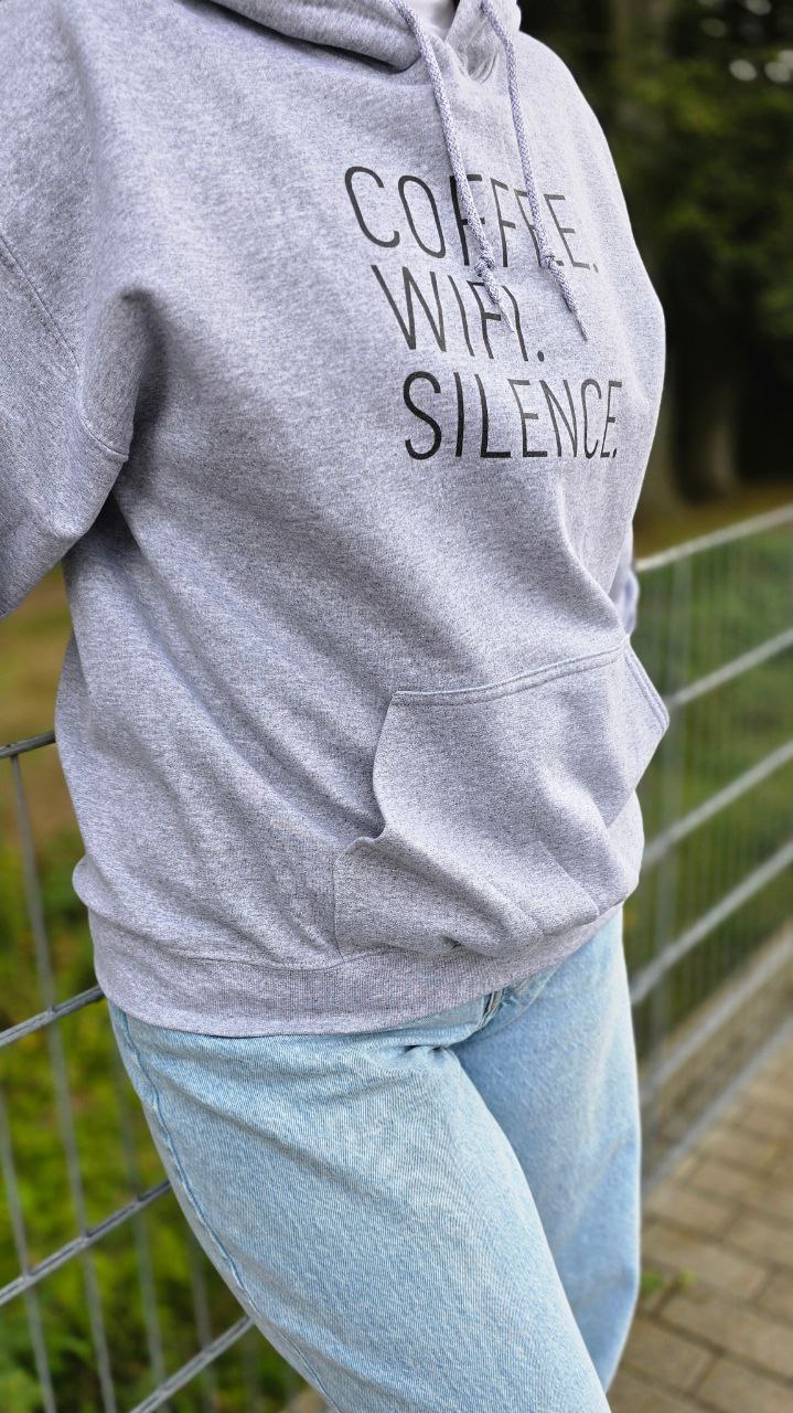 Hoodie – Wifi. Coffee. Silence. | Cotton Heritage M2580