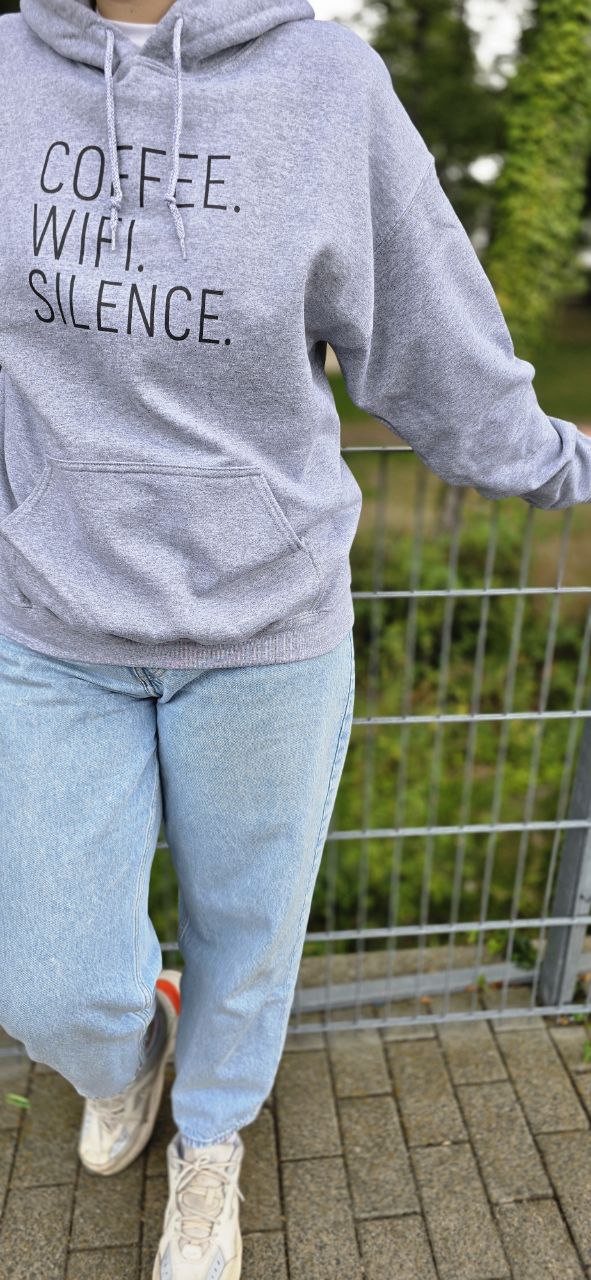 Hoodie – Wifi. Coffee. Silence. | Cotton Heritage M2580